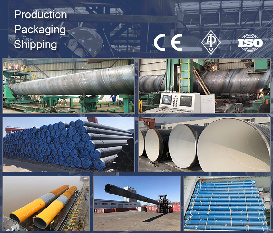 Dredging Pipeline ASTM A53 3PE FBE Spiral Steel Pipe