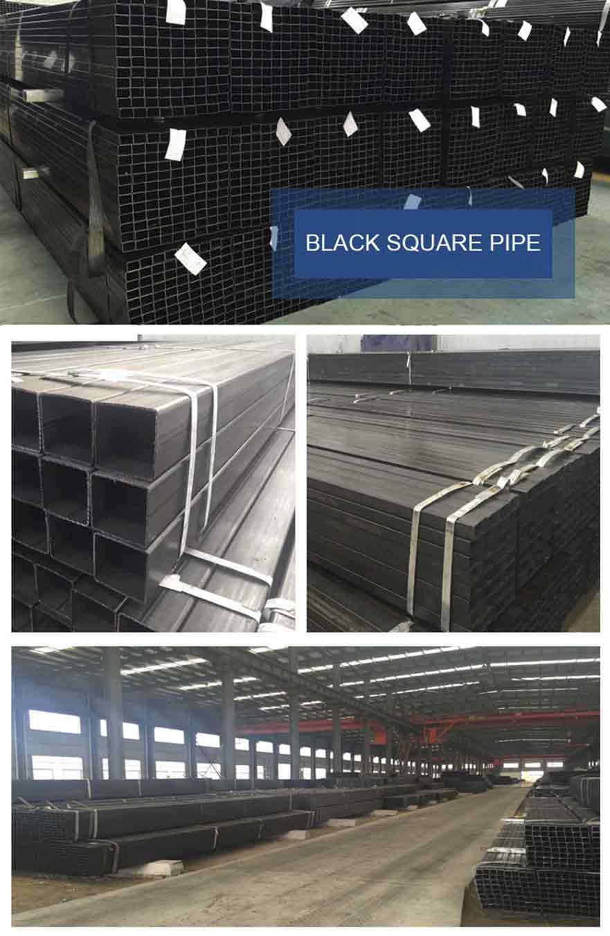 ERW SHS RHS Welded Black Square Steel Pipe For Building Construction