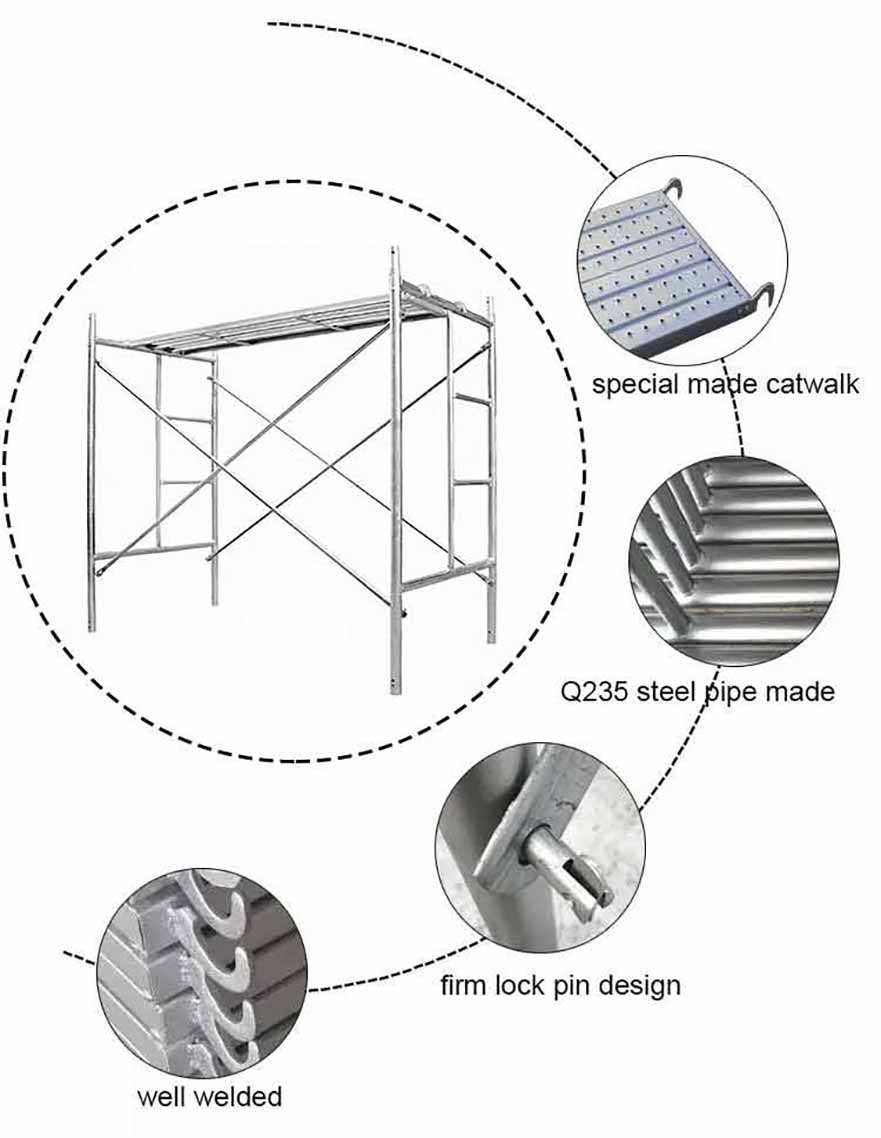 Construction Frame Scaffold Scaffolding H Frame Scaffolding For Decoration